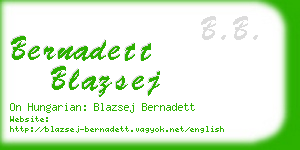 bernadett blazsej business card